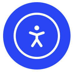 Blaues Icon zur Barrierefreiheit